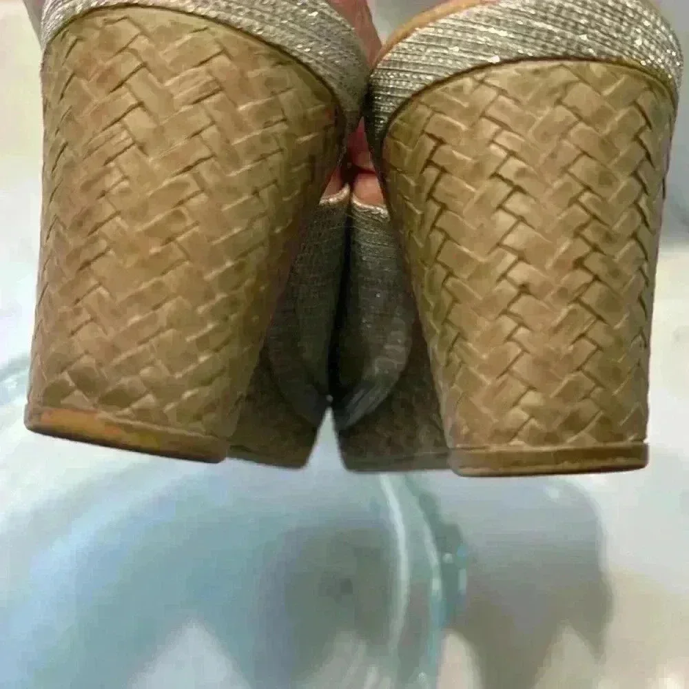 Tuscany Easy Streets Slip on Mule Style Wedge Sandals size 9W pre-owned